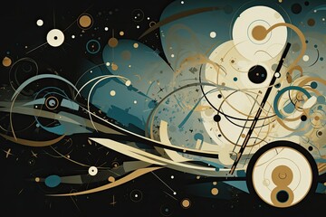 Abstract background with symbols of dreams and subconscious