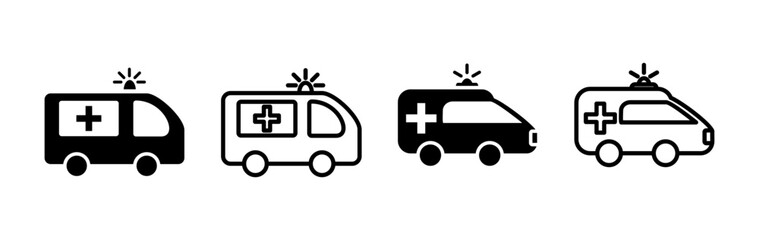 Ambulance icon vector. Ambulance car icon