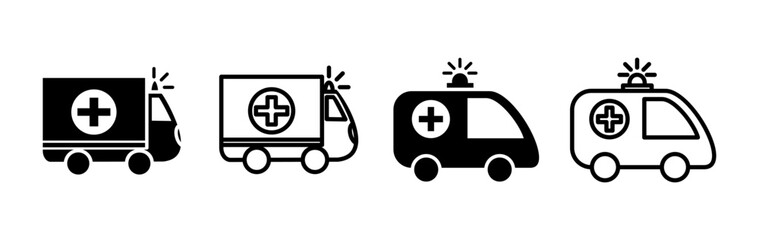 Ambulance icon vector. Ambulance car icon