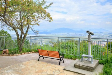 Fototapeta na wymiar 近江八幡市、八幡山の恋人の聖地からの眺め