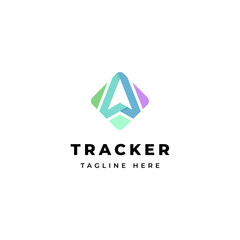 colorful tracker sign logo icon vector template