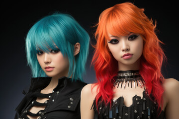 Obraz premium Two asian punk girls