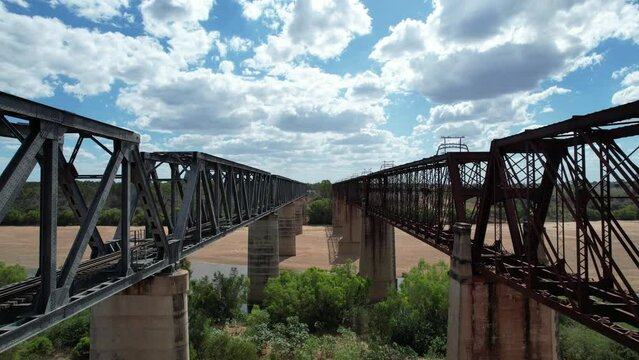 Aerial footage of Macrossan Bridge Charters Towers  Australia