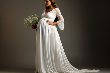 Fototapeta premium Pregnant Bride - ai generated