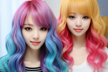 Fototapeta premium Asían sisters - ai generated