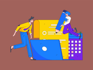 Person interviewing for job flat vector concept operation hand drawn illustration
