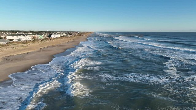 Flying above coastline in Nags Head.
