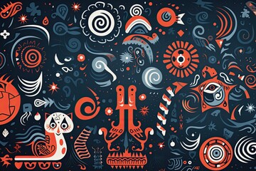 Abstract background with Symbols of Scandinavian mythology