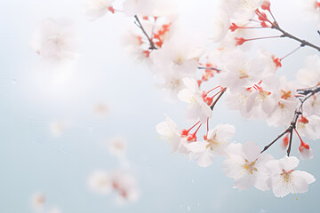 Sakura flowers. pure and swirl. wallpaper art concept.