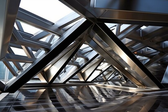 Angles formed with stainless steel bars. Generative AI
