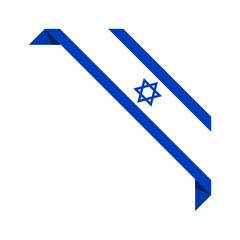 Israel flag corner ribbon