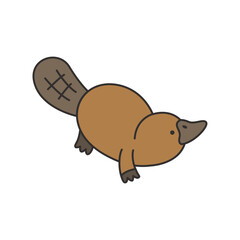 platypus icon. Cartoon illustration of beaver vector icon for web design