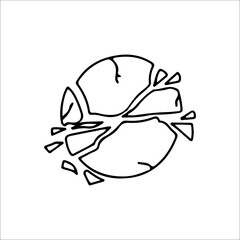 vector illustration of cracked rock