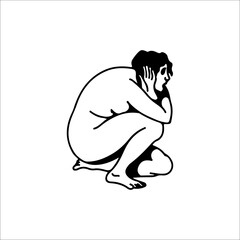 vector illustration of a man covering his ears