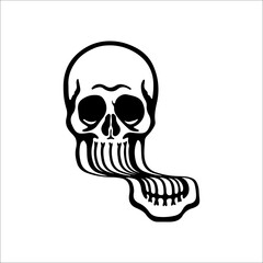 vector illustration of skull with mouth concept