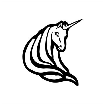 Naklejki vector illustration of unicorn head