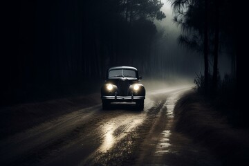 Obraz na płótnie Canvas Enigmatic dark road adventure. Generative AI