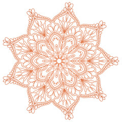 Decorative golden mandala on white background
