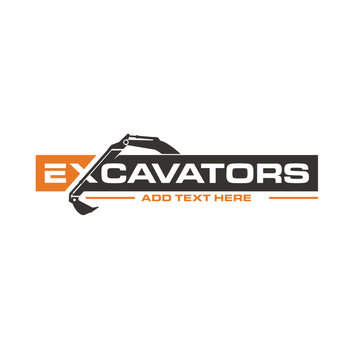 excavators arm with text.