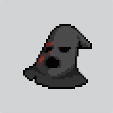 Pixel art illustration creepy mask. Pixelated executioner mask. creepy executioner mask
icon pixelated for the pixel art game and icon for website and video game.
old school retro.