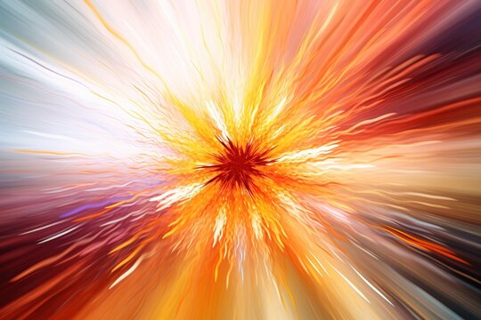 Zoom burst photograph of a blooming flower, creating a tunnel-like effect
