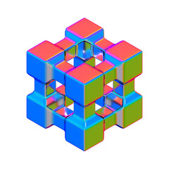 Fototapeta premium Cube Abstract Shape 3D Element