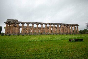 Temple of Hera in Archaeological Park of Paestum - Italy