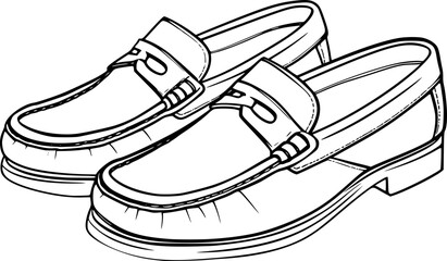 Outline of loafers for coloring page