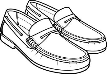 Outline of loafers for coloring page