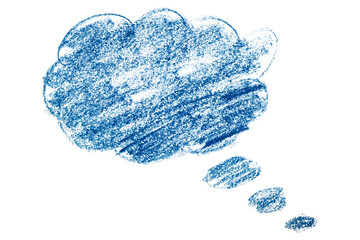 blue brush painting speech bubbles isolated on transparent background.