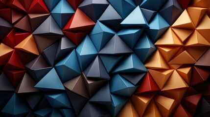 Obraz premium 3D Triangle Background With Vivid Colors, Background Image,Desktop Wallpaper Backgrounds, Hd