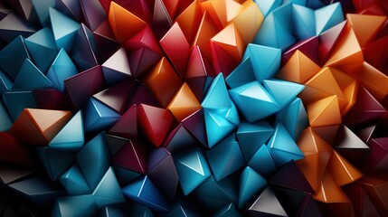 Obraz premium 3D Triangle Background With Vivid Colors Background Image,Desktop Wallpaper Backgrounds, Hd