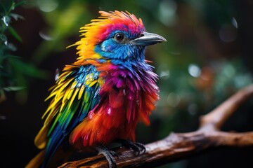Obraz premium A vibrant bird perched on a tree branch