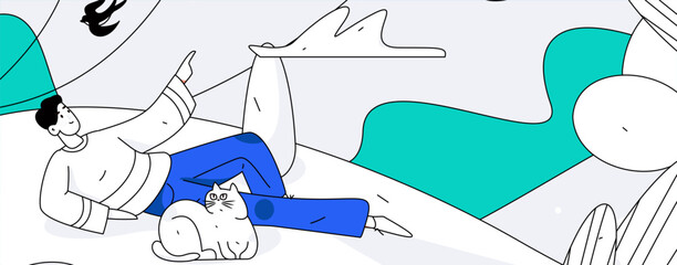 24 solar terms: Beginning of spring, rain, awakening of insects, spring breeze, Qingming Festival, Grain Rain, flat character vector concept operation hand-drawn illustration
