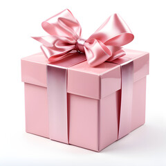Glamorous Pink Gift Box Isolated on White - Cutout Background