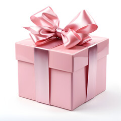 Obraz premium Glamorous Pink Gift Box Isolated on White - Cutout Background