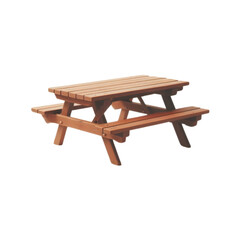 Vintage Wooden Picnic Table illustration art with a transparent background generative AI.
