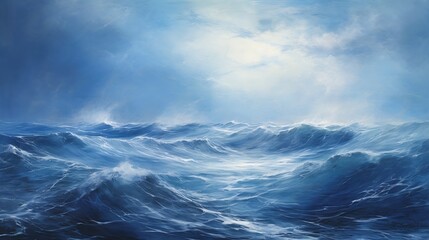 large body deep waves symbolic metaphor storms religious volumetry scattering scene - obrazy, fototapety, plakaty