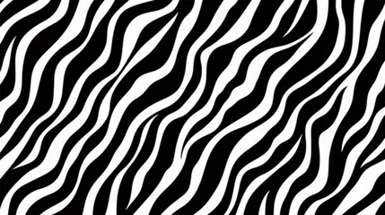 Abstract zebra skin pattern background. Zebra print, animal skin, tiger stripes, abstract pattern, line background, fabric. Monochrome hand drawn for poster, banner. Black and white artwork Vector. © Pixode