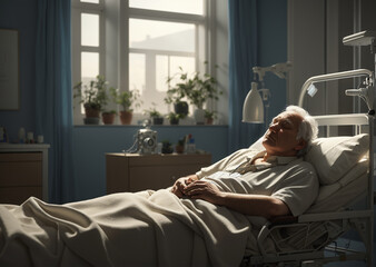 Modern Hospital Bed: Clean and Professional