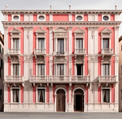 Obraz premium a colorful building with charming balconies