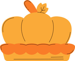 Pumpkin cake Doodle Element