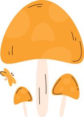 Mushroom Doodle Element