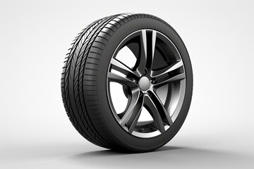 Obraz premium car wheel isolated on a white background