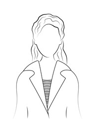 Girl in minimalist style. Icon for website design and printed products, avatar.