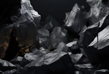 Deurstickers Granite stone and mine © Virtual Art Studio