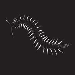 BLACK AND WHITE CENTIPEDE LOGO