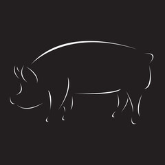 BLACK AND WHITE PIG LOGO