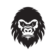 Gorilla head logo silhouette vector