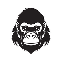 Gorilla head logo silhouette vector